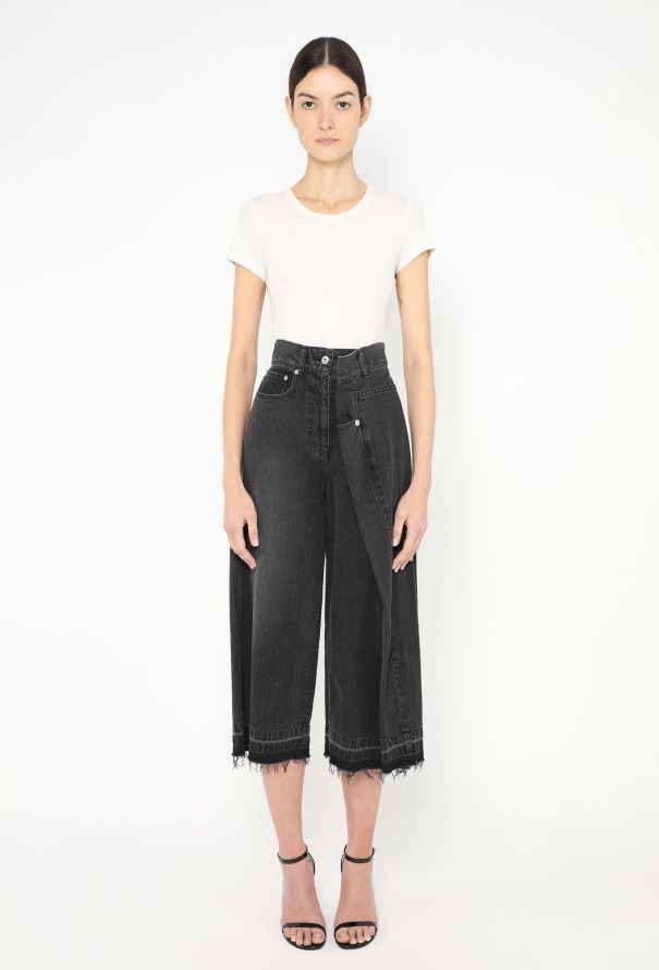 Sacai S/S 2019 Deconstructed Cropped Jeans - 4