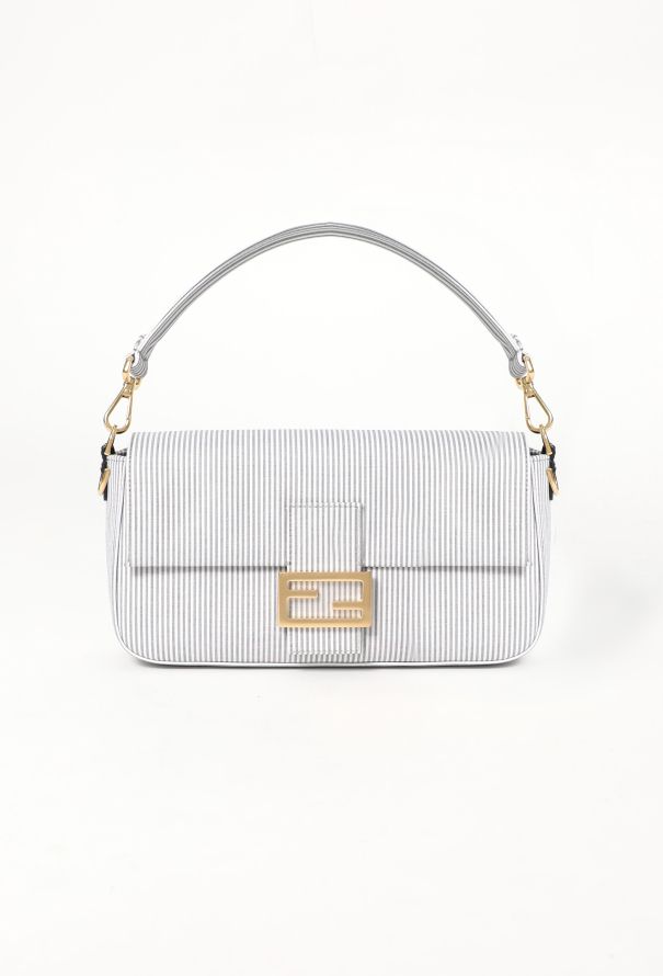 Fendi F/W 2022 Striped Canvas Baguette Bag - 1
