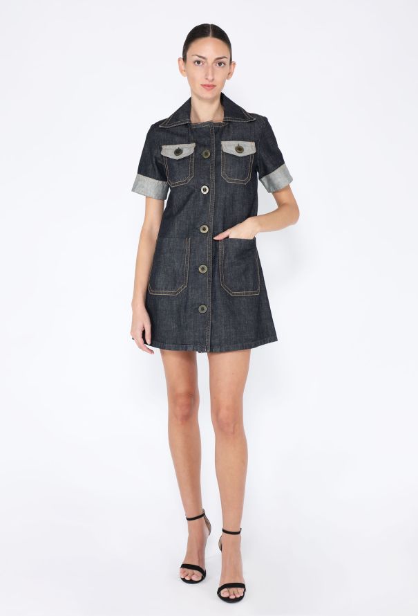 Chloé 2007 Denim Workwear Dress - 2
