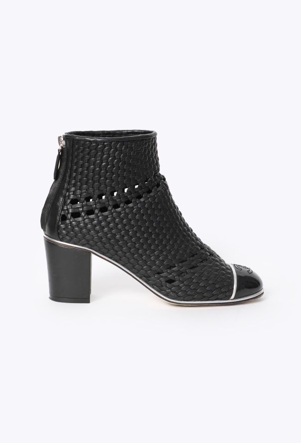 Chanel Woven 'CC' Cap-Toe Boots - 1