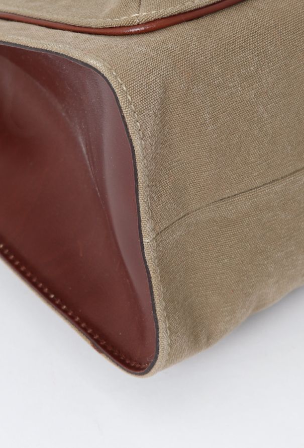 Gucci Khaki Canvas Bamboo Tote Bag - 7