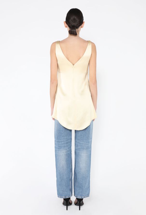 Céline Charmeuse V-Neck Top - 4