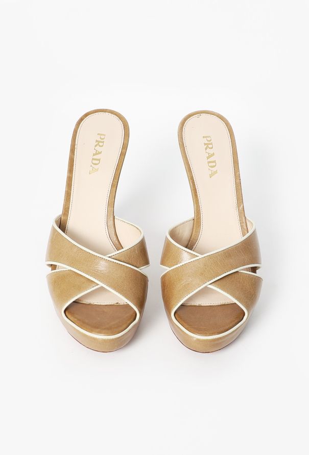 Prada Early 2000s Bicolor Leather Mules - 2