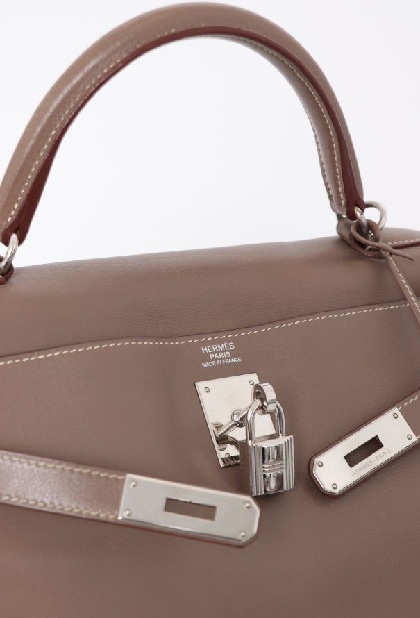 Hermès Etoupe Swift Kelly 32 Retourné - 13