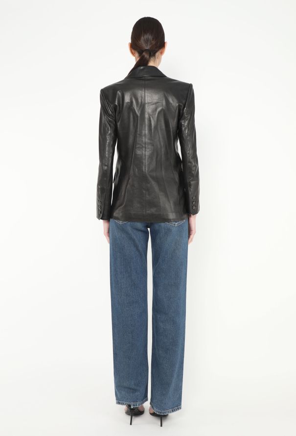 Saint Laurent Vintage Tailored Leather Blazer - 5 Saint Laurent Vintage Tailored Leather Blazer - 5