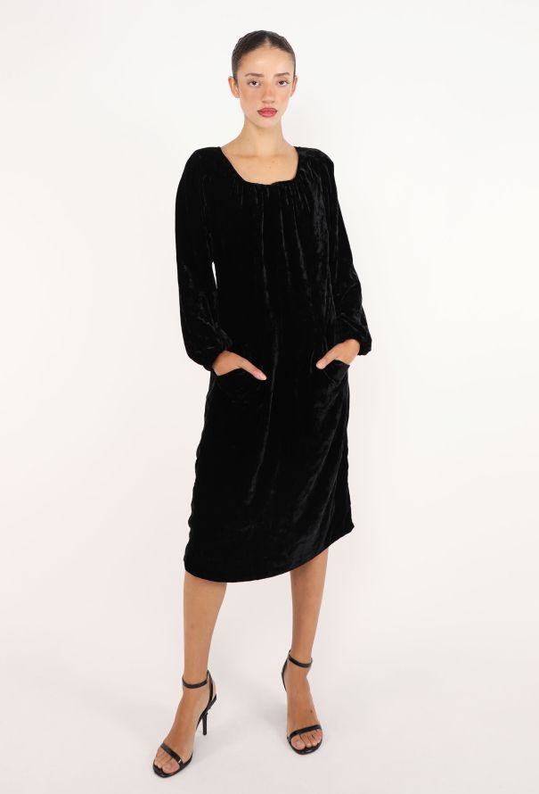Saint Laurent Vintage Velvet Boat-neck Dress - 1