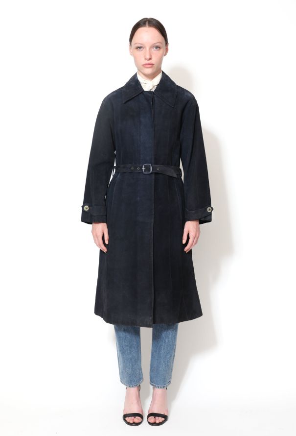 Céline '70s Classic Suede Belted Coat - 1