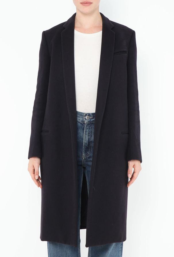 Céline Navy Tailored Crombie Coat - 2
