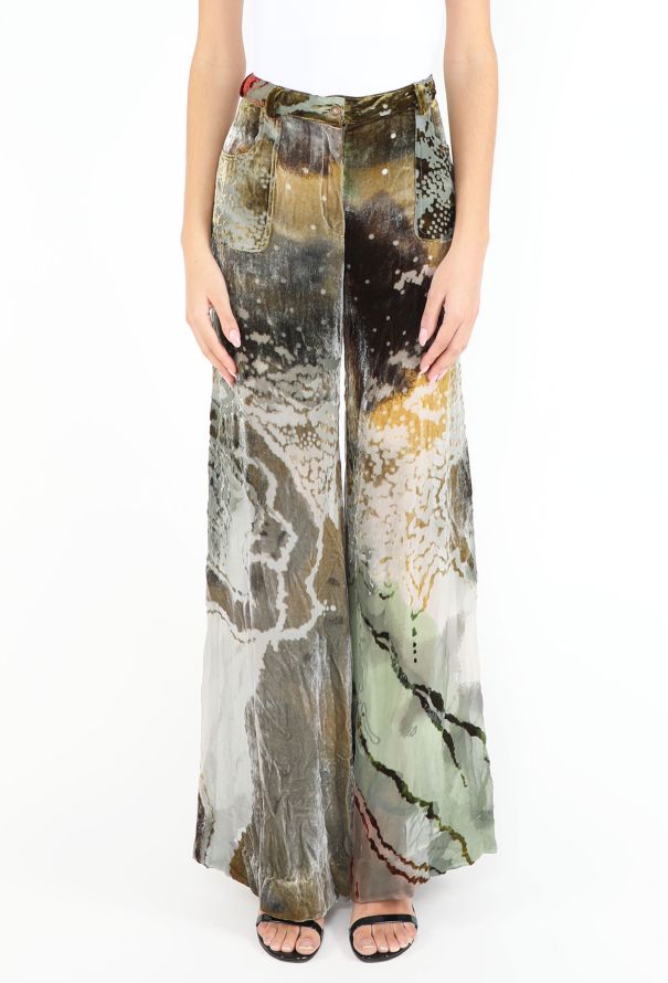 Dior 2001 Marbled Dévoré Pants - 2