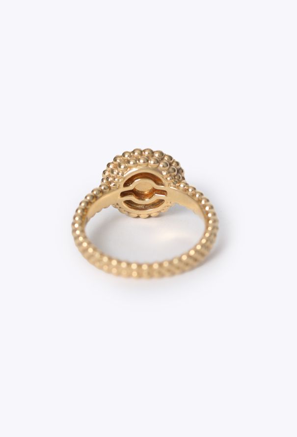 Van Cleef & Arpels 18K Yellow Gold Perlée Malachite Ring - 5