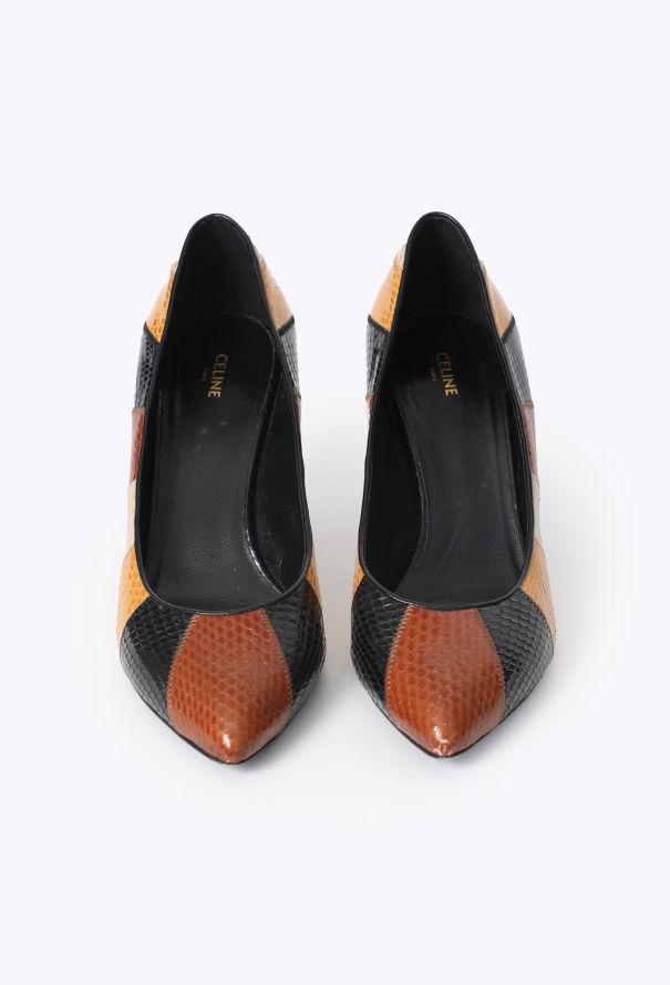 Céline 2020 Colorblock Python Pumps - 2