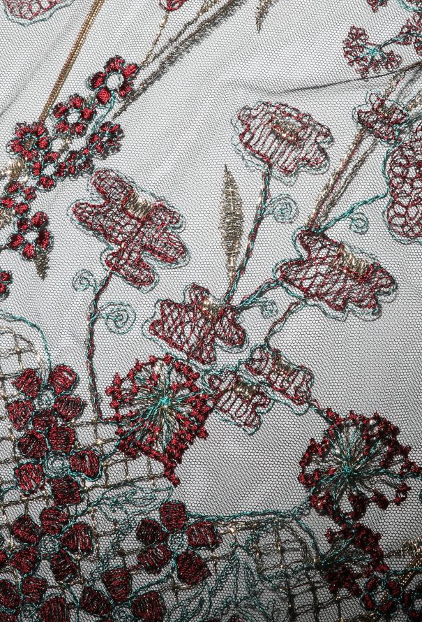 Bill Gibb 1976 Embroidered Silk Lamé Gown - 7