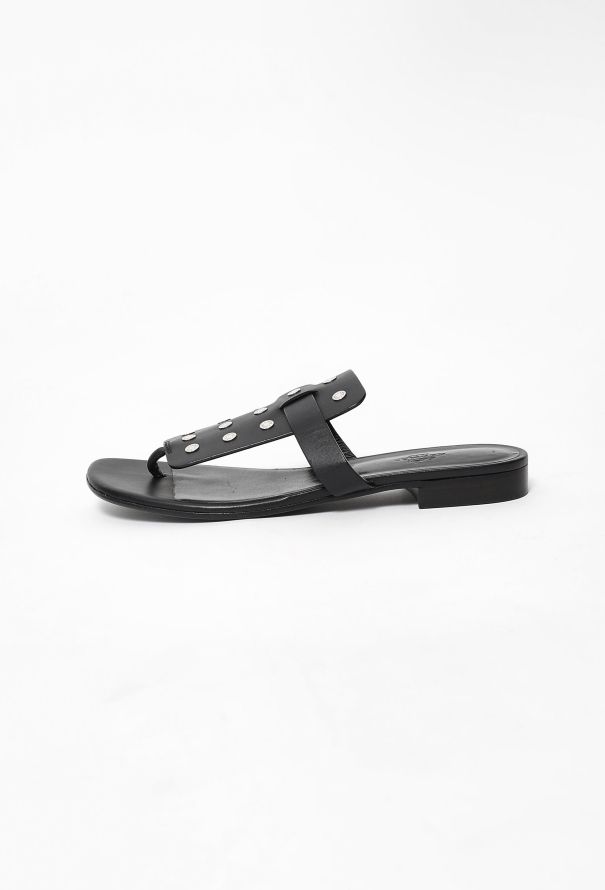 Hermès Studded Leather Sandals - 4 Hermès Studded Leather Sandals - 4