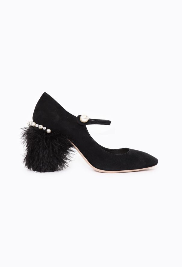 Miu Miu 2016 Embellished Feather Pumps - 1