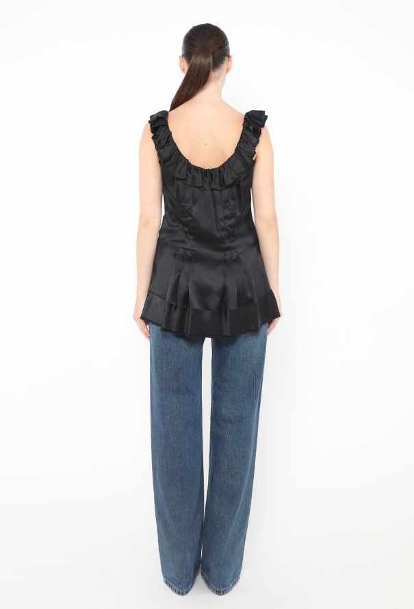 Prada Silk Ruffled Trim Top - 3