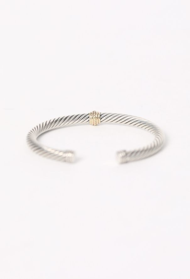 David Yurman 14K Yellow Gold & Classic Cable Sterling Bracelet - 5