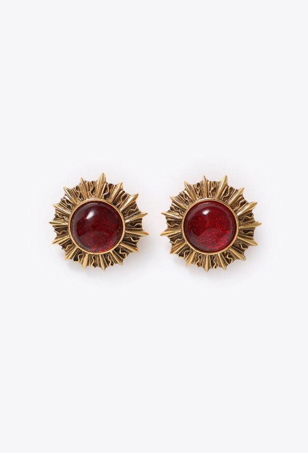 Chanel Early '80s Gripoix Sun Earrings - 1