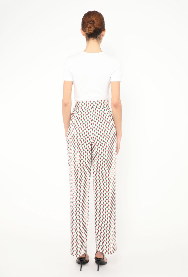 Saint Laurent S/S 1990 Floral Print Cotton Trousers - 5