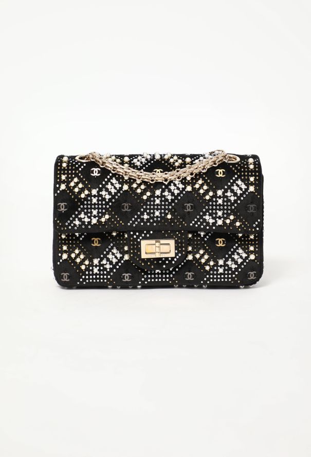 Chanel Pre-Fall 2021 Velvet Embellished Mini 2.55 Bag - 1