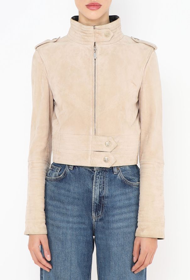 Chanel Suede Cropped Épaulette Jacket - 5