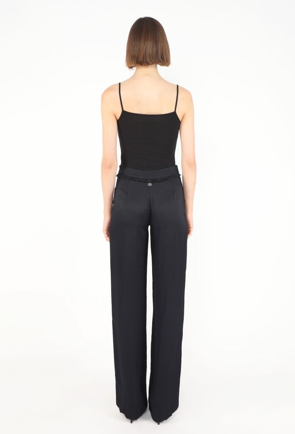 Chanel Frayed Lightweight Silk Trousers - 4