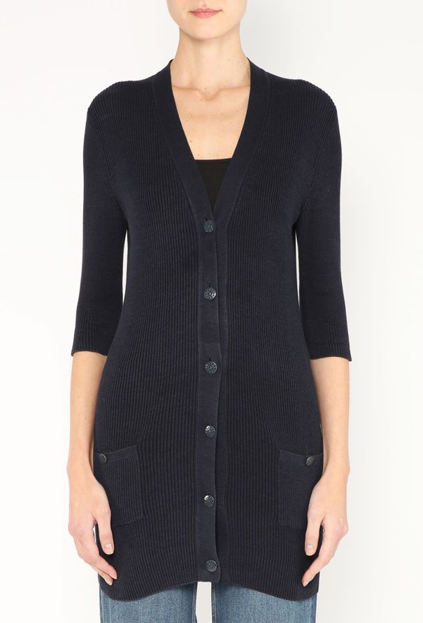 Chanel Ribbed 'CC' Cardigan - 1