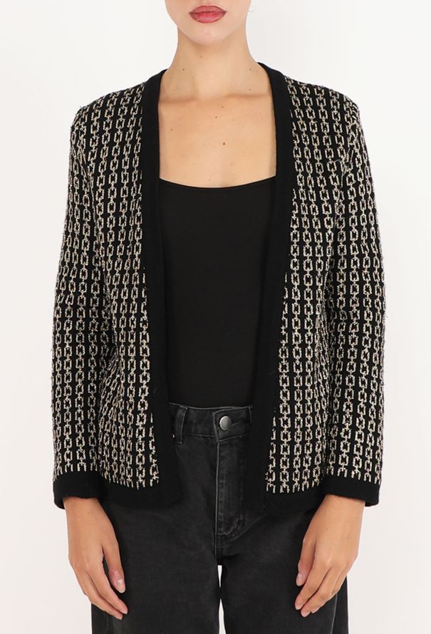 Céline Vintage Chainlink Lurex Knit Cardigan - 1