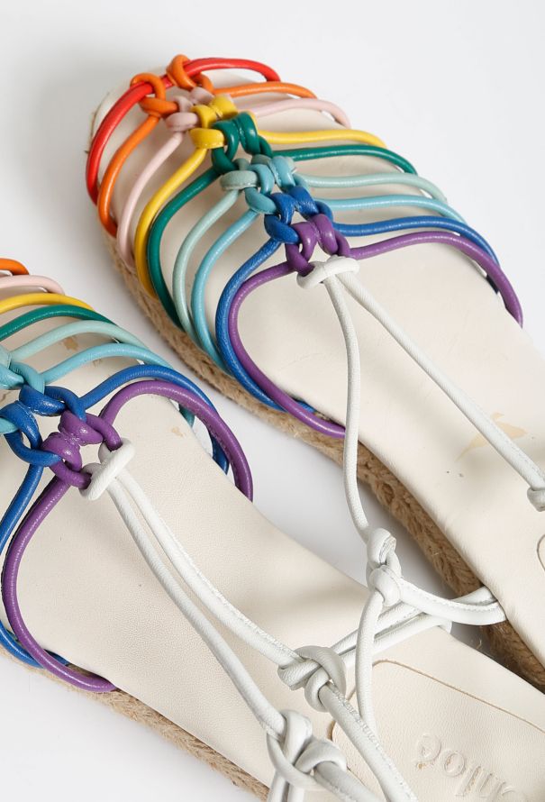 2016 Rainbow Raffia Strappy Espadrilles Authentic Vintage ReSEE