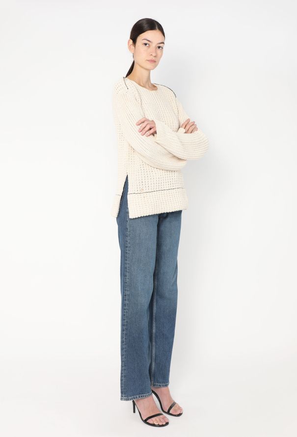 Céline Contrast Trim Knit Sweater - 2 Céline Contrast Trim Knit Sweater - 2