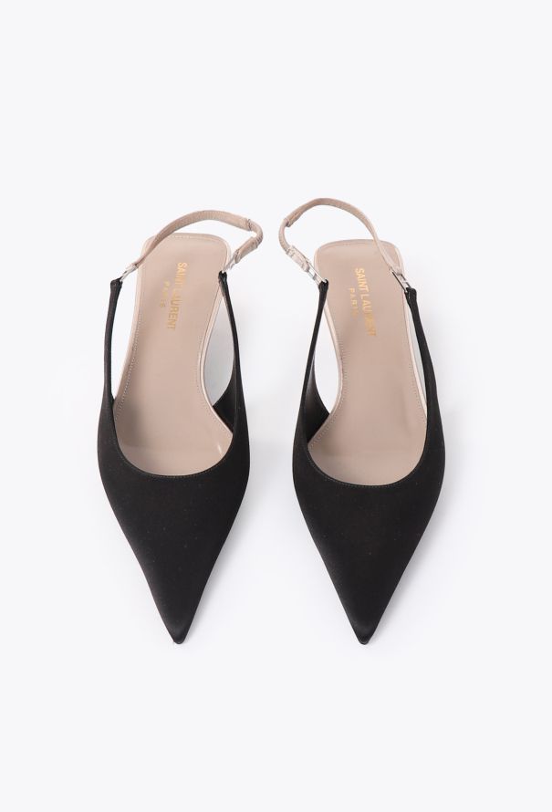 Saint Laurent 2024 Cherish Satin Slingbacks - 2