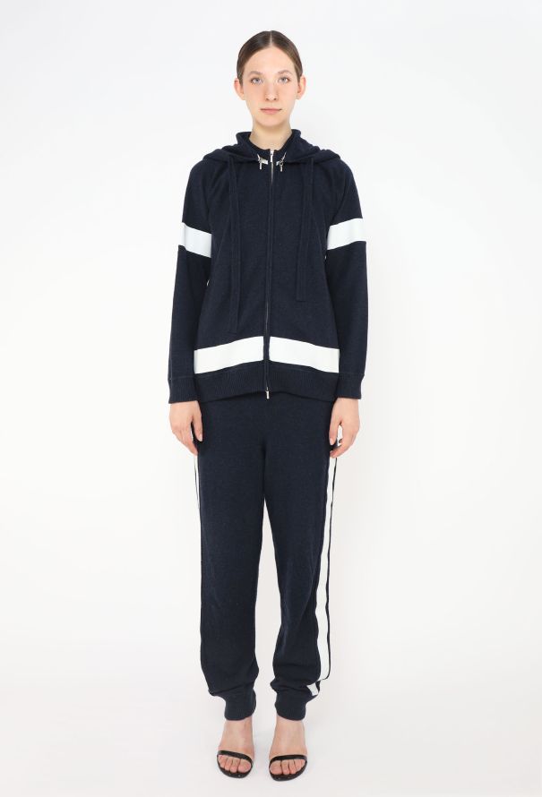 Chanel Bicolor Hooded Cashmere Tracksuit - 1