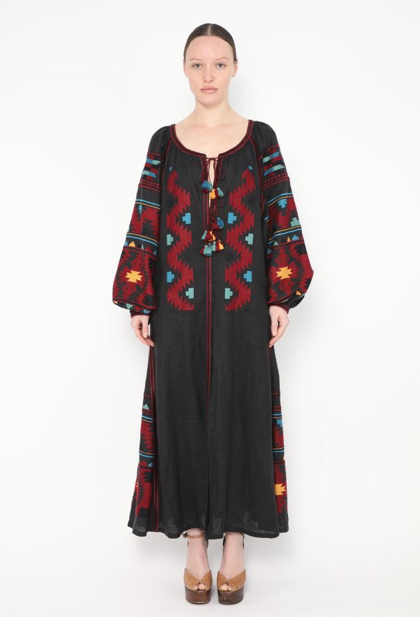 Vita Kin Embroidered Linen Kaftan - 1