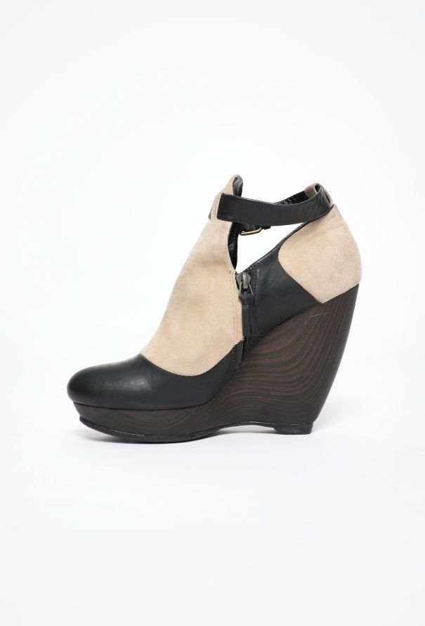 Balenciaga Suede Platform Buckle Wedges - 4 Balenciaga Suede Platform Buckle Wedges - 4