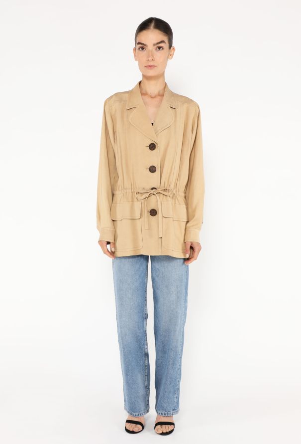 Saint Laurent 90s Linen Safari Jacket - 2