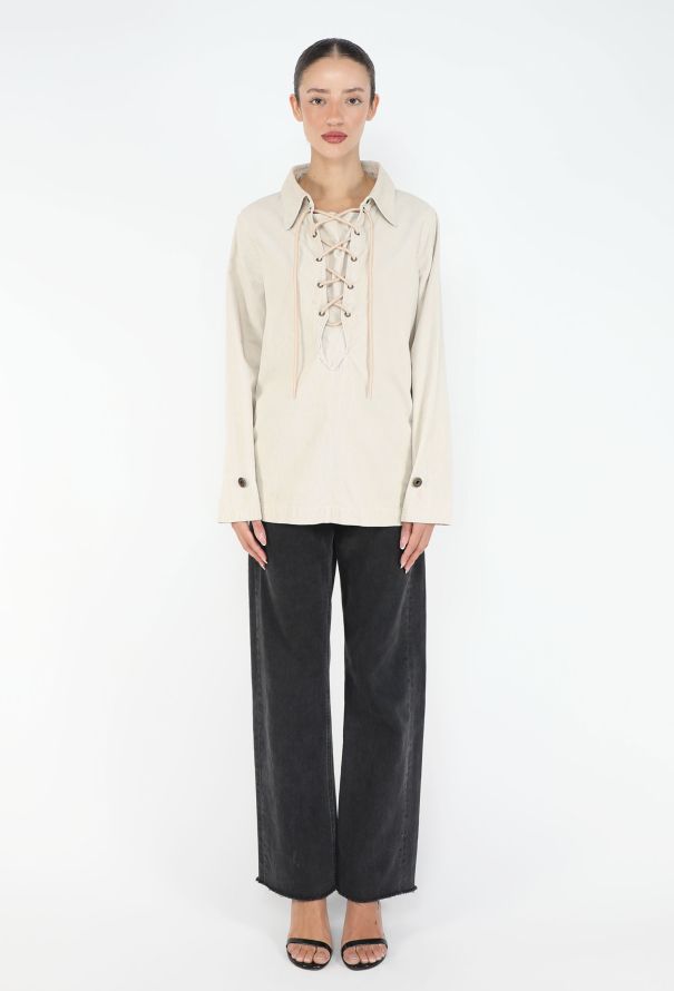 Chloé Resort 2017 Corduroy Lace-Up Top - 1