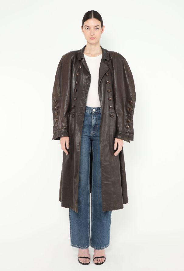 Saint Laurent ULTRA RARE F/W 1983 Flared Leather Coat - 5 Saint Laurent ULTRA RARE F/W 1983 Flared Leather Coat - 5