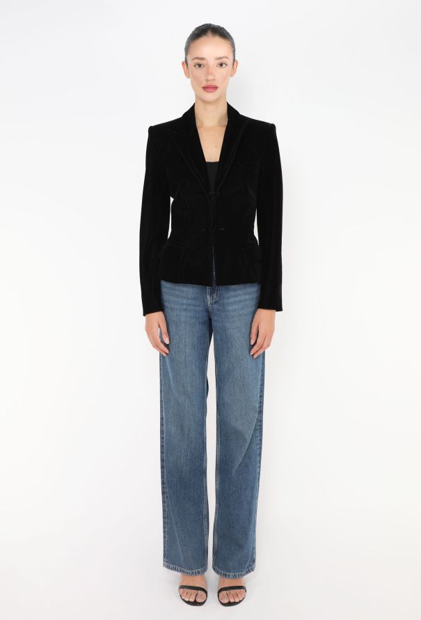Saint Laurent F/W 2002 Tailored Velvet Blazer - 3 Saint Laurent F/W 2002 Tailored Velvet Blazer - 3