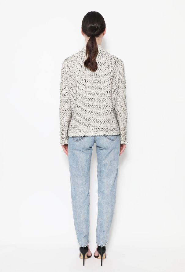Chanel 2004 Fringe Tweed Camélia Jacket - 4