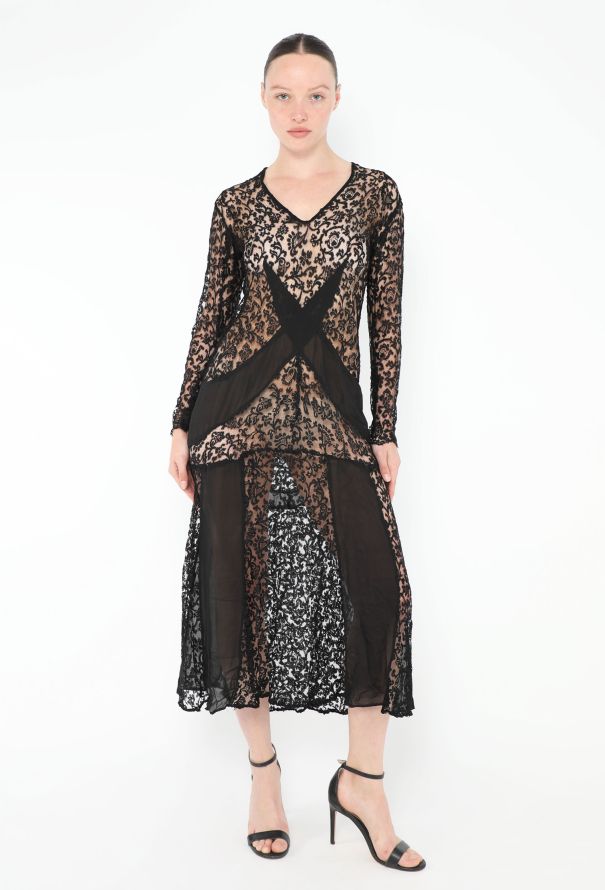 Antique Chiffon Lace Dress - 1