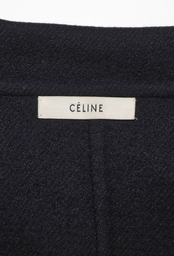 Céline Navy Cashmere Cocoon Coat - 8