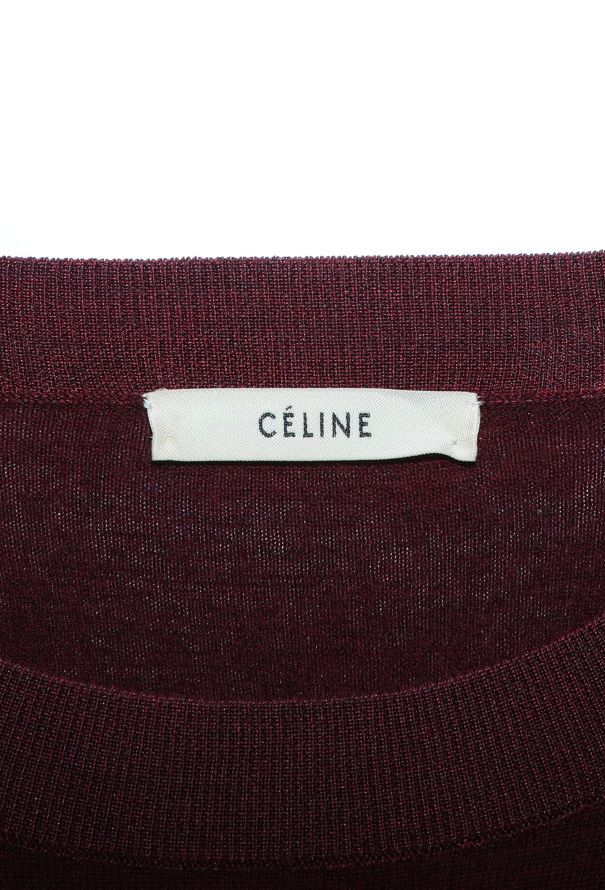 Céline Burgundy Knit Triomphe Pullover - 4