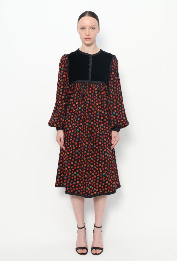 Saint Laurent 1976 Russian Velvet Smock Dress - 1