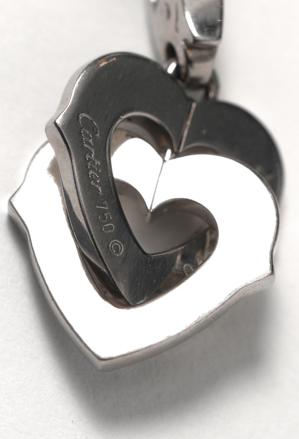 Cartier 18k White Gold & Diamond Double Heart Necklace - 7 Cartier 18k White Gold & Diamond Double Heart Necklace - 7