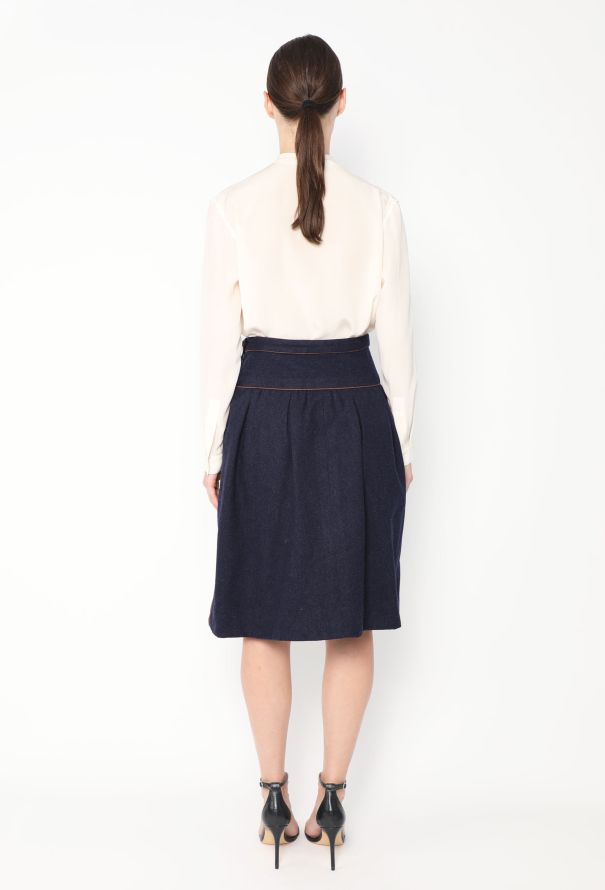 Saint Laurent '70s Piped Trim Felted Skirt - 4 Saint Laurent '70s Piped Trim Felted Skirt - 4