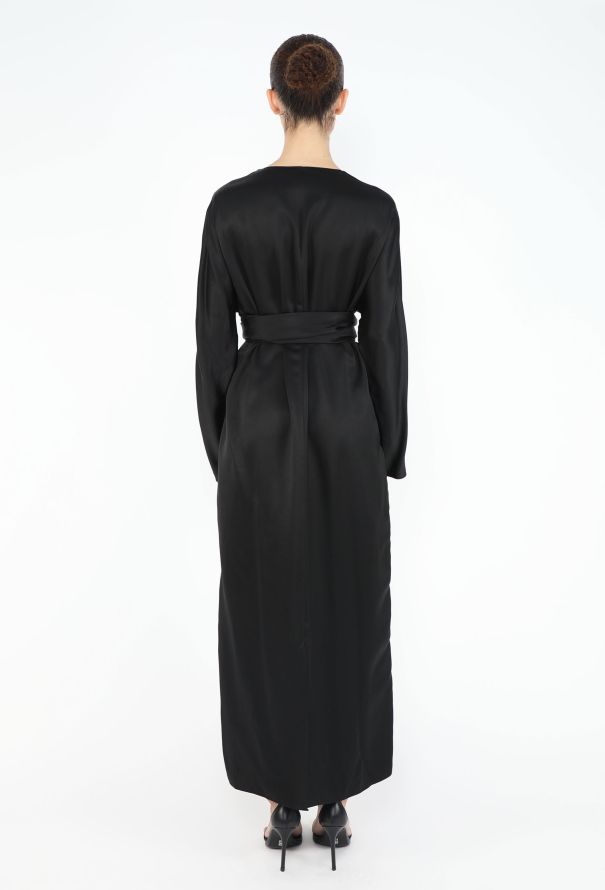 The Row Black Draped Maxi Dress - 5
