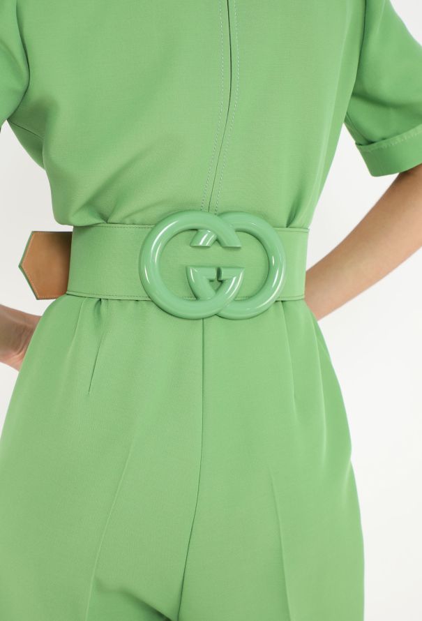 Gucci S/S 2018 Belted 'GG' Jumpsuit - 6