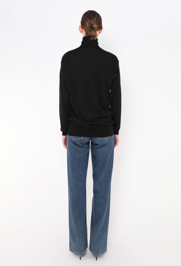 Céline Cashmere Contrast Trim Sweater - 4
