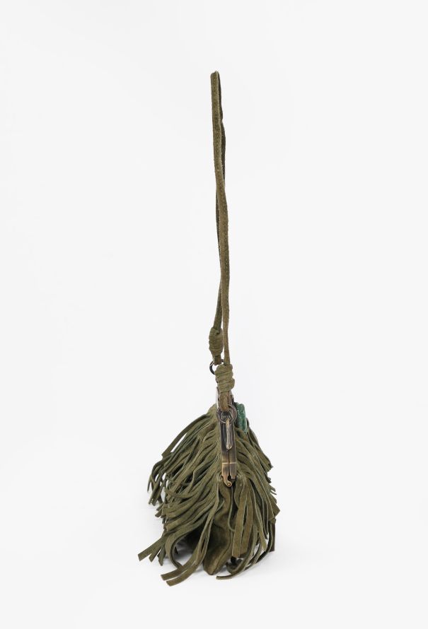 Valentino Suede Scarab Kiss-Lock Fringe Bag, S/S 2003 - 4