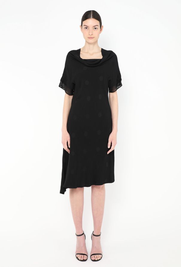 Yohji Yamamoto 2020 Draped Polka Dot Dress - 4 Yohji Yamamoto 2020 Draped Polka Dot Dress - 4