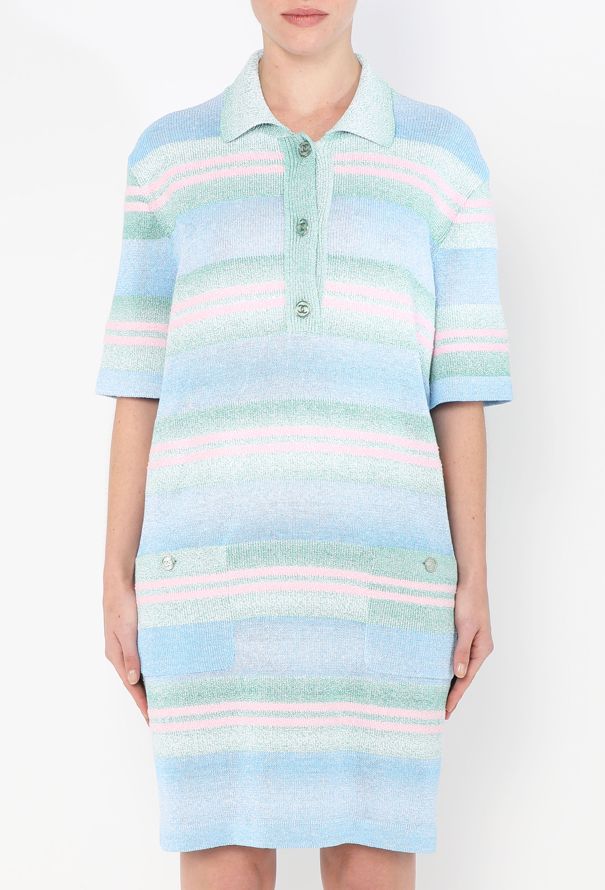 Chanel 2023 Iridescent 'CC' Polo Dress - 1